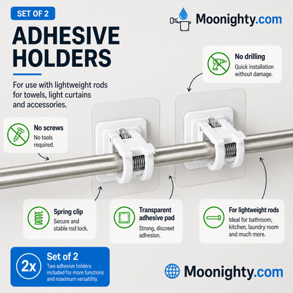 🔥Nail-Free Adjustable Curtain Rod Hooks