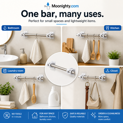 🔥Nail-Free Adjustable Curtain Rod Hooks