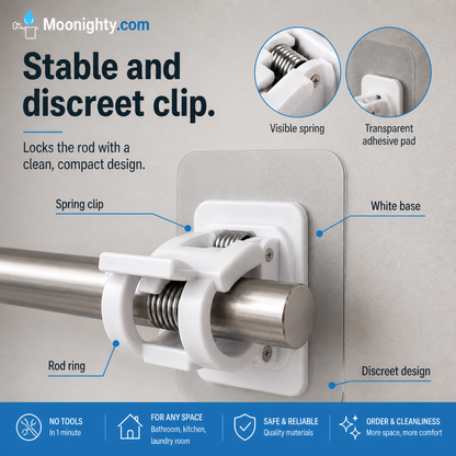 🔥Nail-Free Adjustable Curtain Rod Hooks