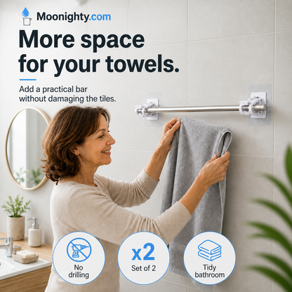 🔥Nail-Free Adjustable Curtain Rod Hooks
