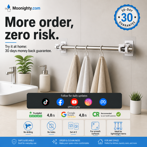 🔥Nail-Free Adjustable Curtain Rod Hooks