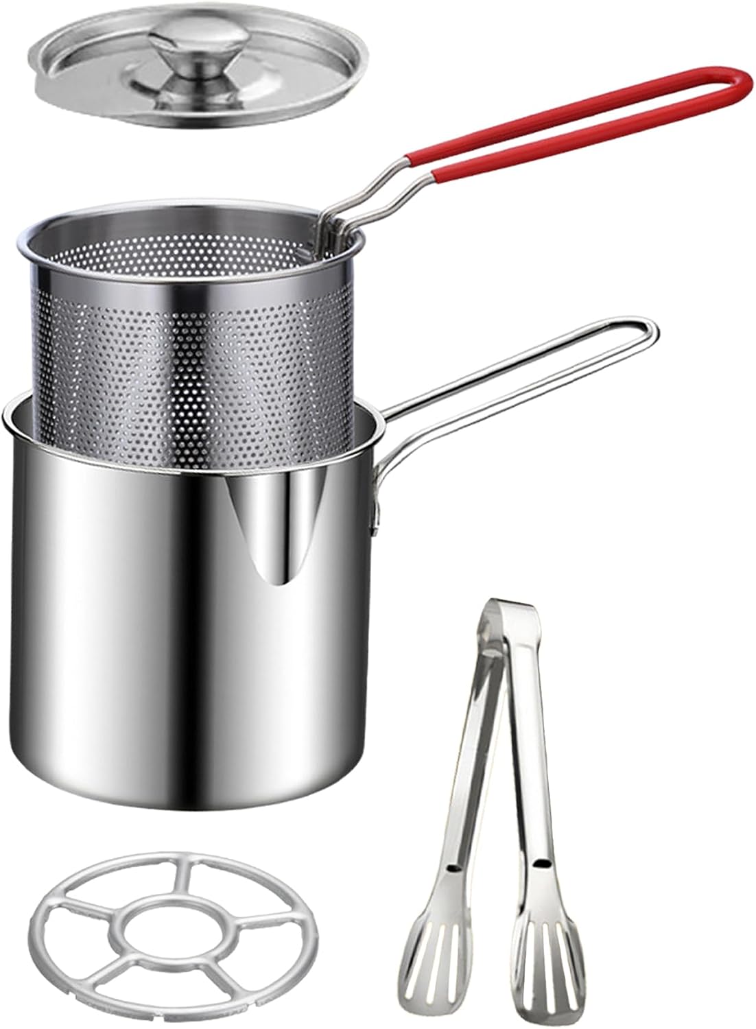Personal Mini Deep Fryer Set – Stainless Steel with Draining Basket