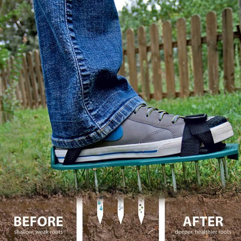 Lawn Aerator Shoes Garden Grass Aerator Spiked Sandals with 26 Spikes and Adjustable Straps Lawn Scarifier for Effectively Aerating Lawn Soil