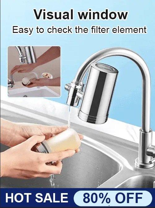 🔥HOT SALE 80% OFF🔥 Installation-free Stainless Steel Household Faucet Water Purifier