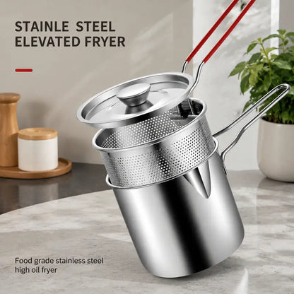 Personal Mini Deep Fryer Set – Stainless Steel with Draining Basket