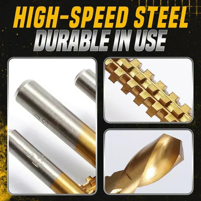 🔧 Last Day Special Price £8.99! 🎁Buy 2 Get 1 Free⚙️ Twist Drill Bit Set – High-Speed Steel, Titanium-Coated & Multi-Material Ready 🧰