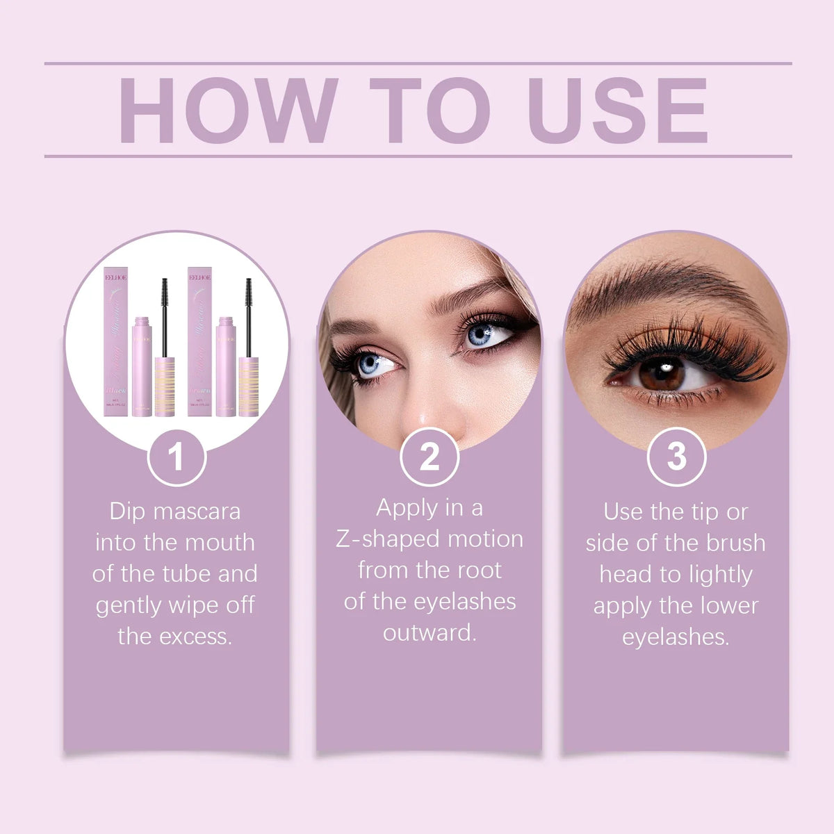Black Brown Mascara Lengthens Eyelashes Curling Natural Fast Dry Silk Fiber Matte Waterproof Eye Lashes Makeup Mascara Comestics