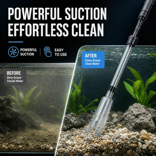 🥳2026 HOT SALE🥳💞50K+ SOLD!🐠⚡ 50% OFF! Electric Aquarium Gravel Cleaner – Battery‑powered, no manual pumping. Adjustable tube length fits small to large tanks. Clean gravel & change water with ease! 🧹✨
