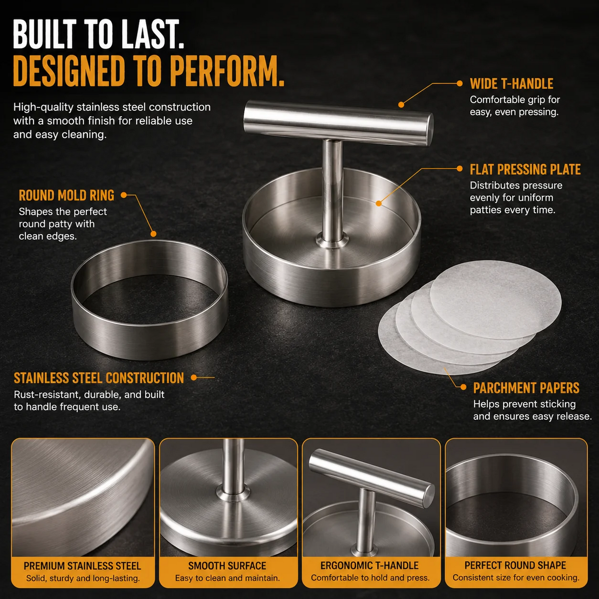 Burger Patty Press – Perfectly Shaped Patties Every Time