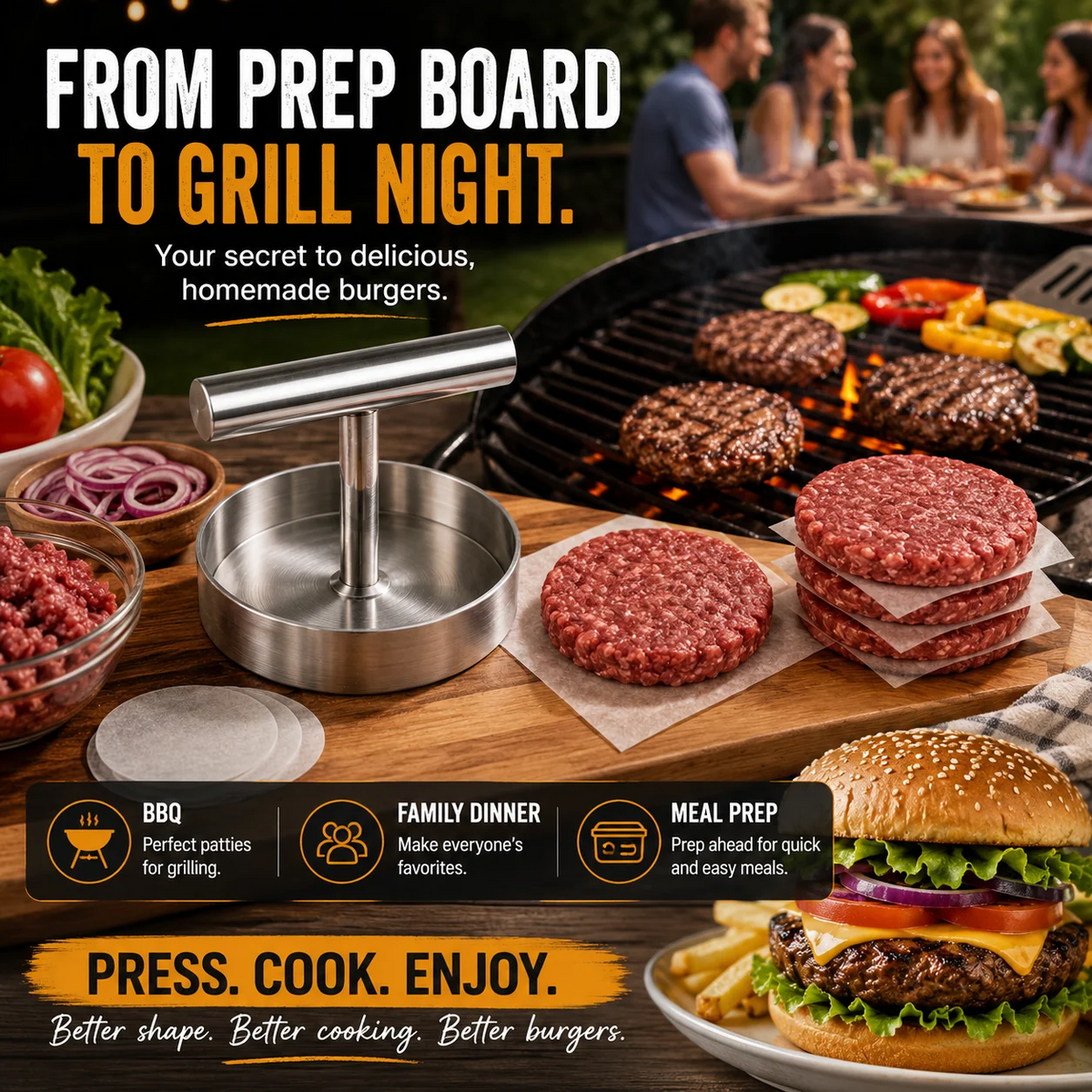 Burger Patty Press – Perfectly Shaped Patties Every Time