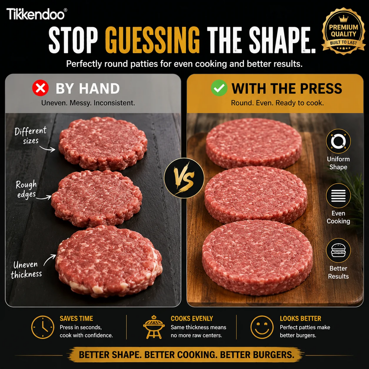 Burger Patty Press – Perfectly Shaped Patties Every Time