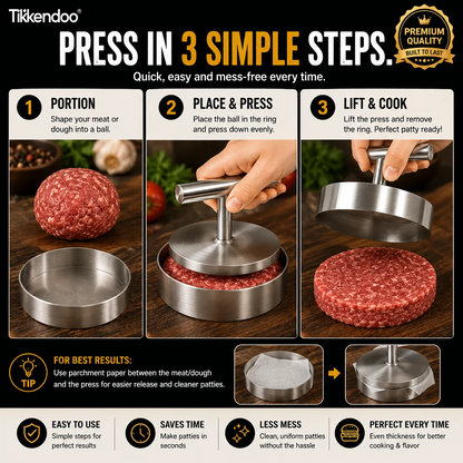 Burger Patty Press – Perfectly Shaped Patties Every Time