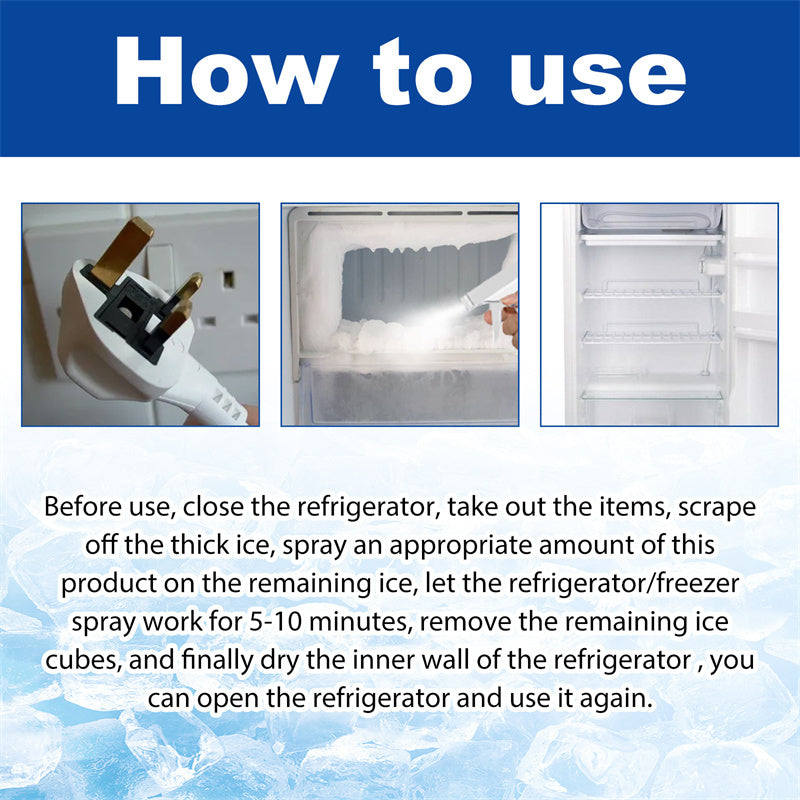 🧊 BUY 2 GET 1 FREE! ✨ Fridge De-Icer Spray - Melts Ice Fast & Prevents Frost, Safe for All Appliances ❄️📦