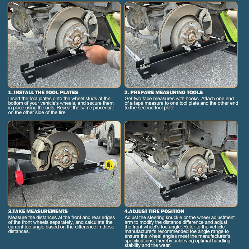 🛠️ 50% OFF NOW! 🔥 Anti-Slip Wheel Alignment Plate - Stainless Steel with Laser-Etched Scale, Ensures Precise Parking & Prevents Damage 🚗📏