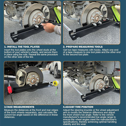 🛠️ 50% OFF NOW! 🔥 Anti-Slip Wheel Alignment Plate - Stainless Steel with Laser-Etched Scale, Ensures Precise Parking & Prevents Damage 🚗📏