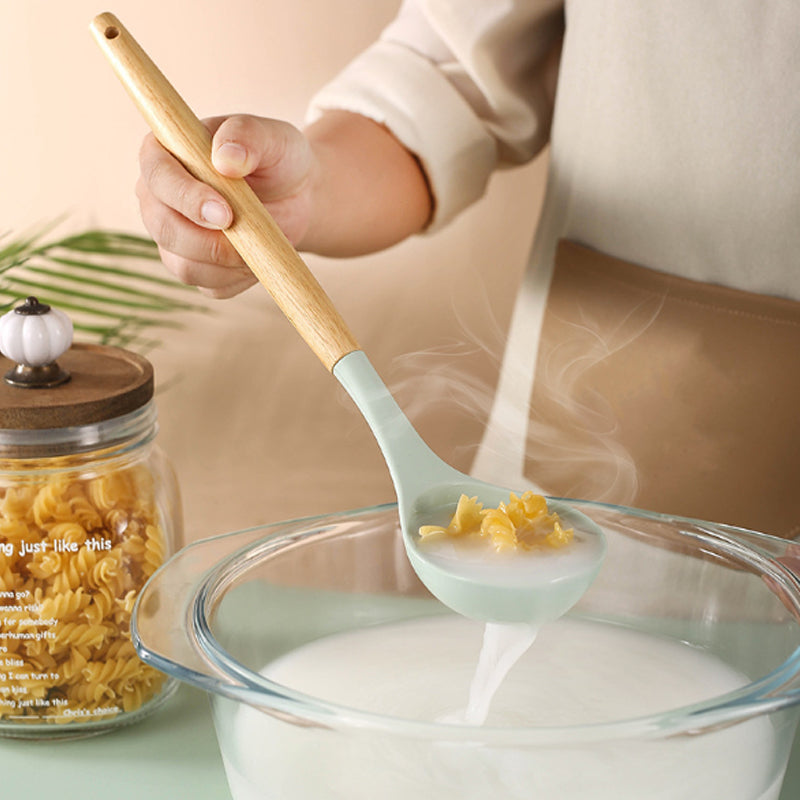11pcs Silicone Kitchenware Set with Storage Bucket