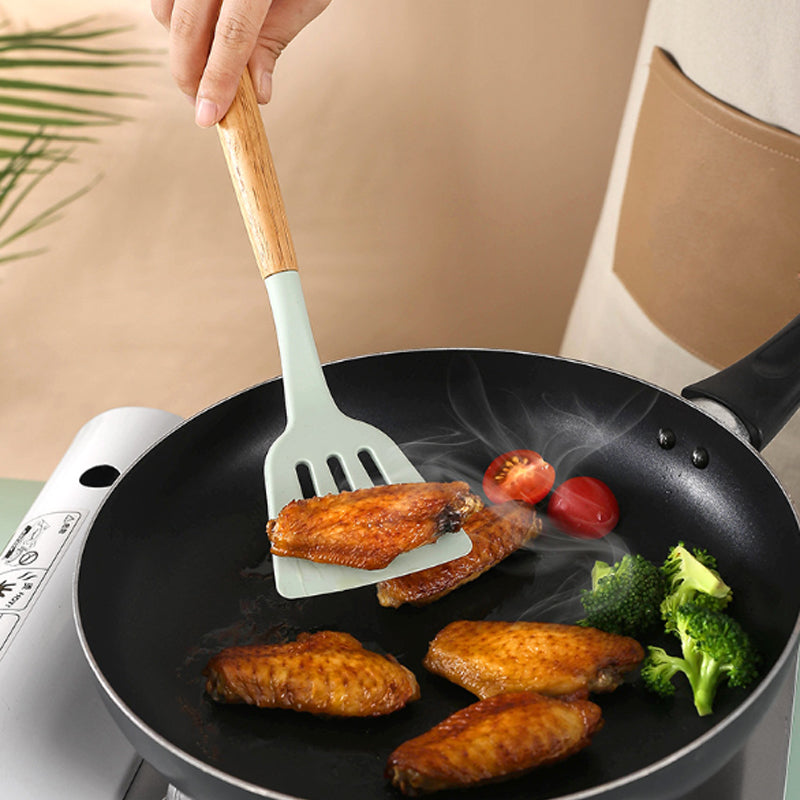 11pcs Silicone Kitchenware Set with Storage Bucket