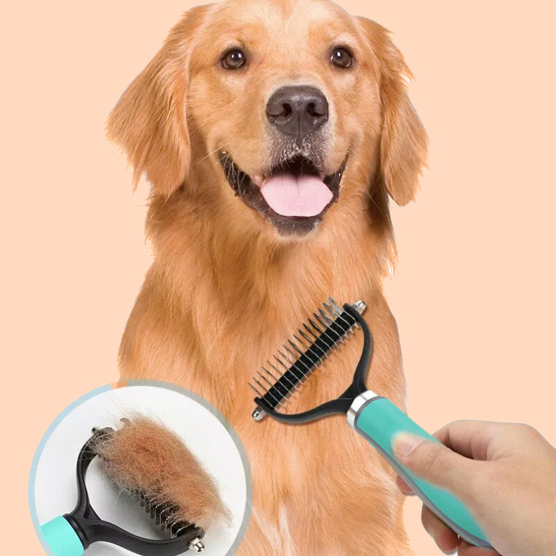 🐕 50% OFF NOW! 🐈 Double-Sided Deshedding Pet Grooming Brush
