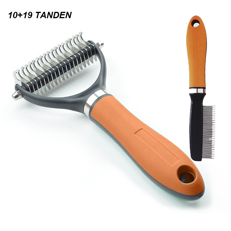 🐕 50% OFF NOW! 🐈 Double-Sided Deshedding Pet Grooming Brush