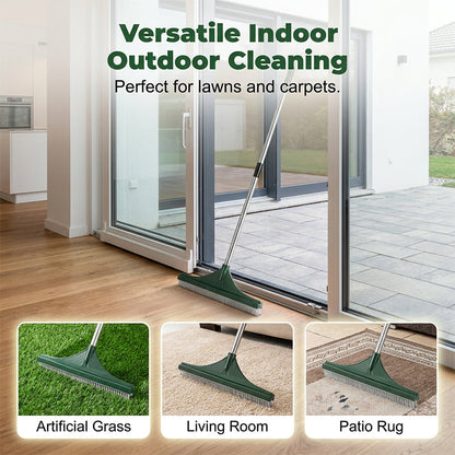 Multi-Purpose Lawn & Carpet Grooming Rake 🔄 2-in-1: Dethatch Lawns & Groom Carpets Effortlessly ✨