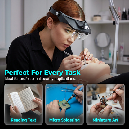 🔦 50% OFF NOW! ⏰ LED Headband Magnifier with 4 Lenses – Adjustable focus & hands-free – Perfect for soldering, crafting or reading – bright light and comfortable fit 🔍