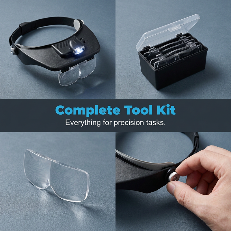 🔦 50% OFF NOW! ⏰ LED Headband Magnifier with 4 Lenses – Adjustable focus & hands-free – Perfect for soldering, crafting or reading – bright light and comfortable fit 🔍