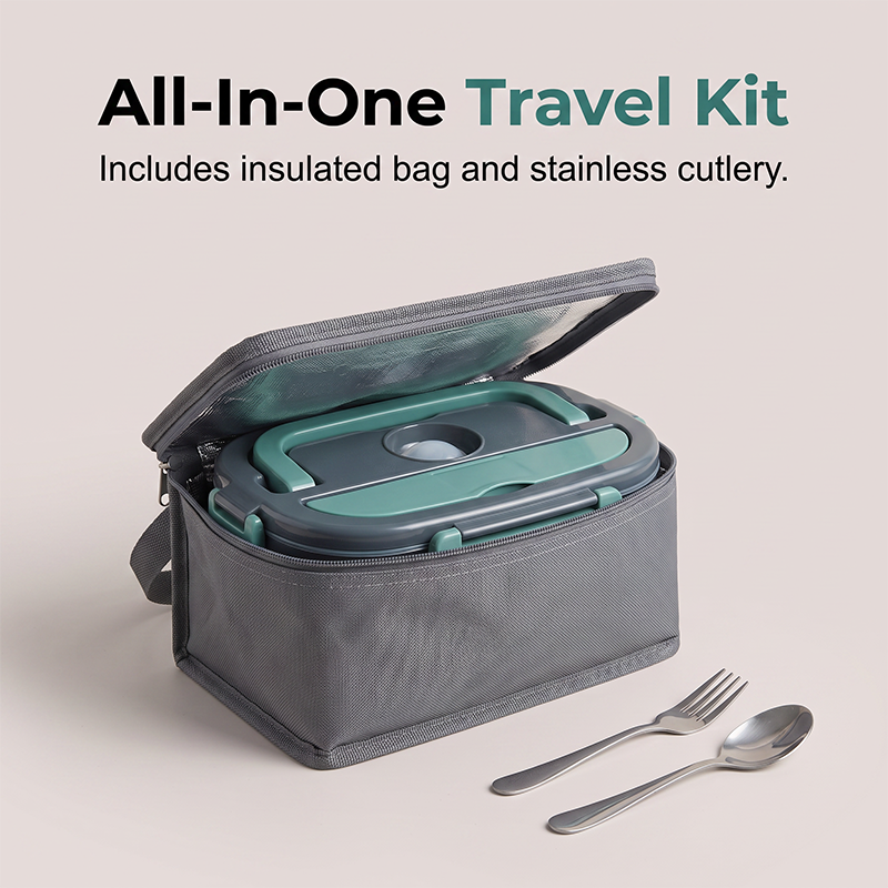 🎉2026 Flash Sale-Over 39000 Sold!🍱2-in-1 Portable Electric Heating Lunch Box｜12V Car & 230V Home Dual Use,1.5L Stainless Steel,60W Fast Heating 🔌✨