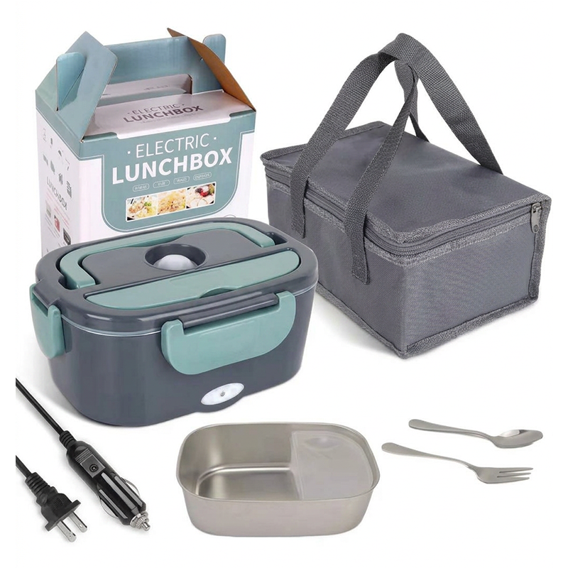 🎉2026 Flash Sale-Over 39000 Sold!🍱2-in-1 Portable Electric Heating Lunch Box｜12V Car & 230V Home Dual Use,1.5L Stainless Steel,60W Fast Heating 🔌✨