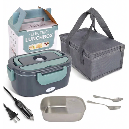🎉2026 Flash Sale-Over 39000 Sold!🍱2-in-1 Portable Electric Heating Lunch Box｜12V Car & 230V Home Dual Use,1.5L Stainless Steel,60W Fast Heating 🔌✨