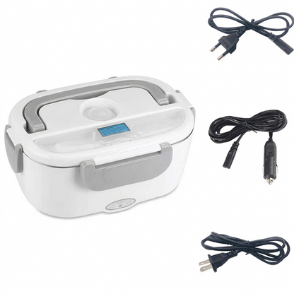 🎉2026 Flash Sale-Over 39000 Sold!🍱2-in-1 Portable Electric Heating Lunch Box｜12V Car & 230V Home Dual Use,1.5L Stainless Steel,60W Fast Heating 🔌✨