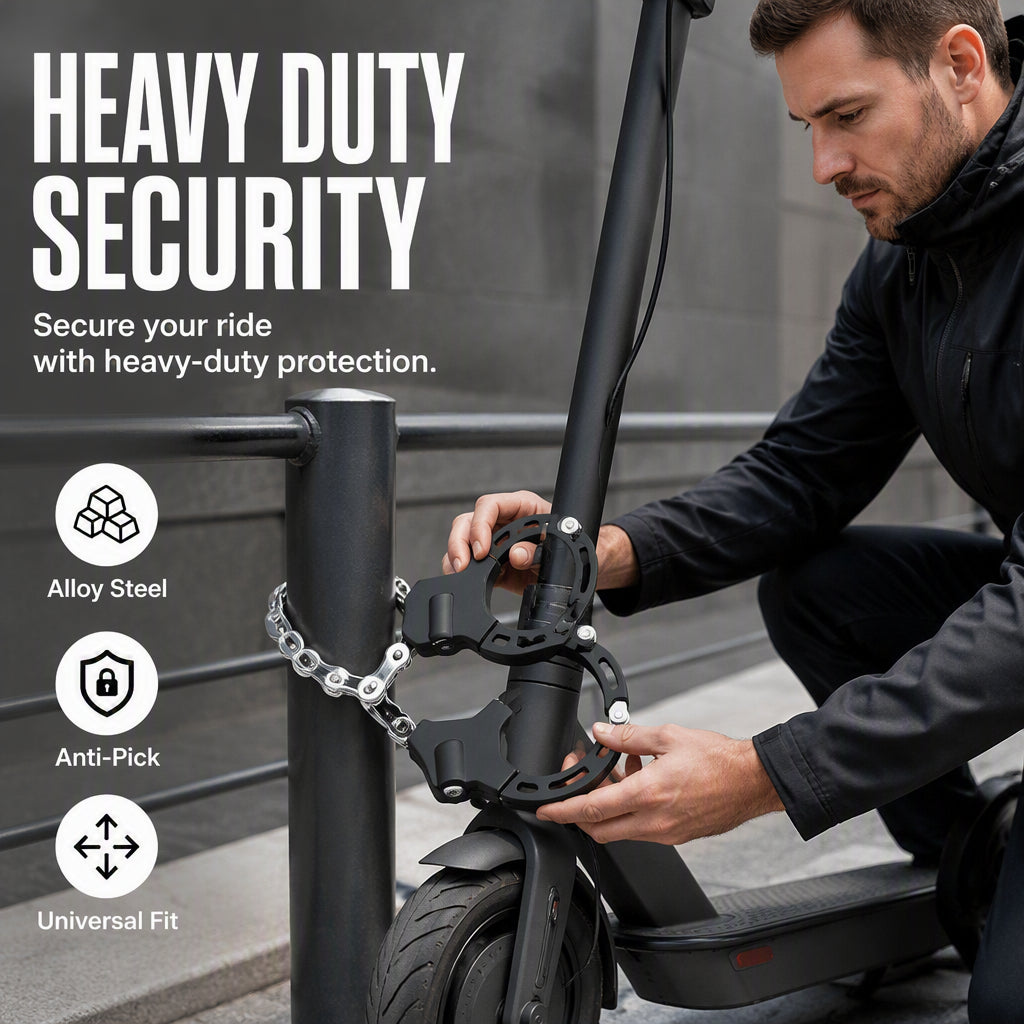 Heavy Duty Scooter Handcuff Lock Anti Theft Alloy Steel Chain Lock with Storage Bag