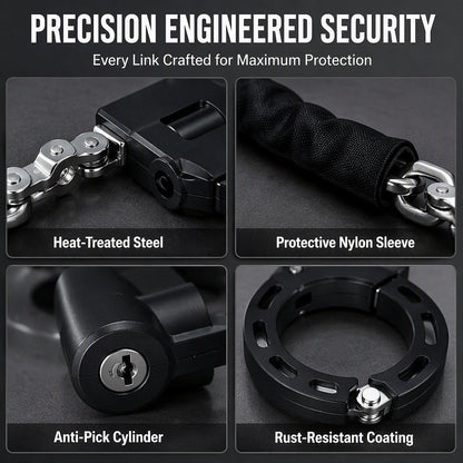 Heavy Duty Scooter Handcuff Lock Anti Theft Alloy Steel Chain Lock with Storage Bag