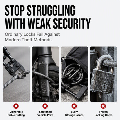 Heavy Duty Scooter Handcuff Lock Anti Theft Alloy Steel Chain Lock with Storage Bag