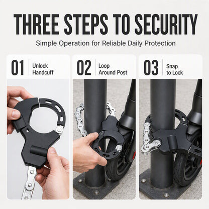Heavy Duty Scooter Handcuff Lock Anti Theft Alloy Steel Chain Lock with Storage Bag