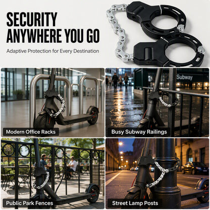 Heavy Duty Scooter Handcuff Lock Anti Theft Alloy Steel Chain Lock with Storage Bag