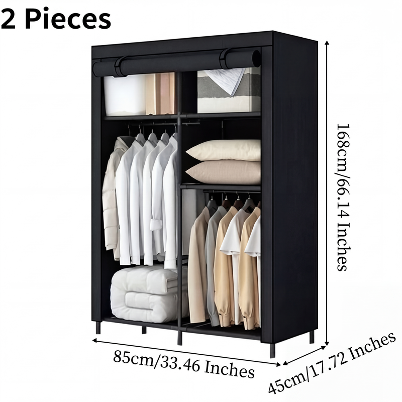 ⏳🔥LIMITED-TIME 49% OFF! ⏰Easy-to-assemble non-woven fabric wardrobe