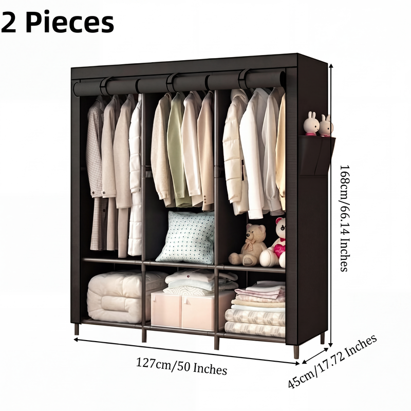 ⏳🔥LIMITED-TIME 49% OFF! ⏰Easy-to-assemble non-woven fabric wardrobe