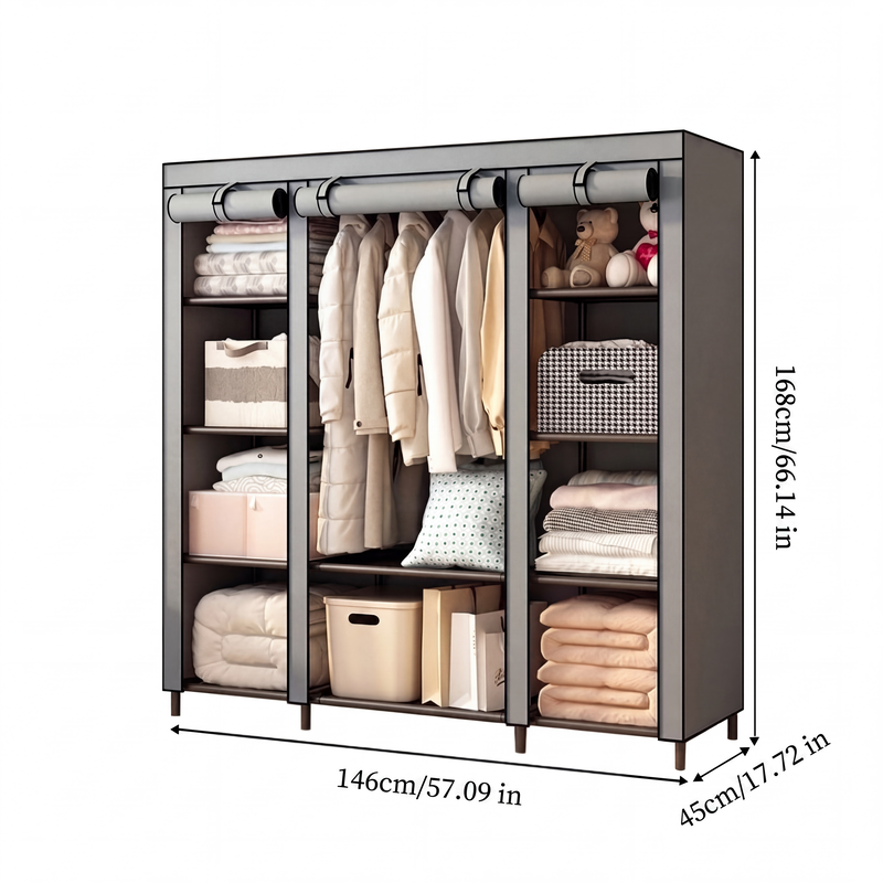 ⏳🔥LIMITED-TIME 49% OFF! ⏰Easy-to-assemble non-woven fabric wardrobe